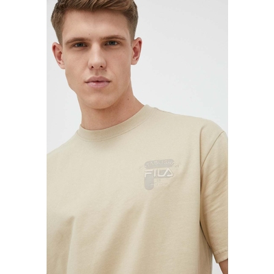 Fila tricou din bumbac culoarea bej, cu imprimeu