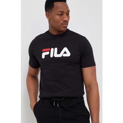 Fila tricou din bumbac culoarea negru, cu imprimeu