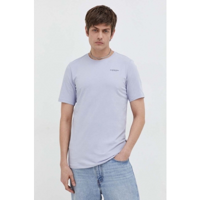 G-Star Raw tricou barbati, culoarea alb, neted