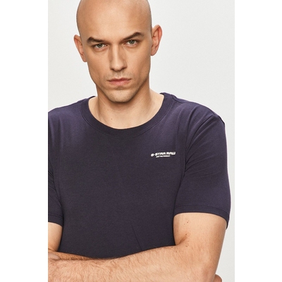 G-Star Raw tricou barbati, culoarea albastru marin, neted