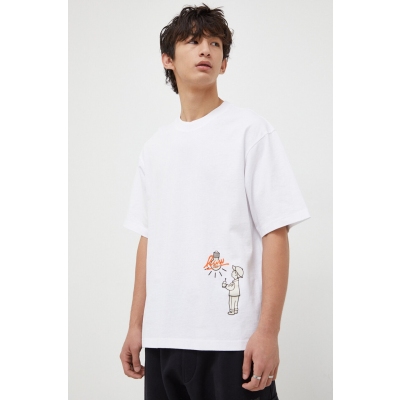 G-Star Raw tricou din bumbac barbati, culoarea alb, cu imprimeu