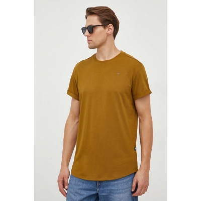 G-Star Raw tricou din bumbac barbati, culoarea alb, neted