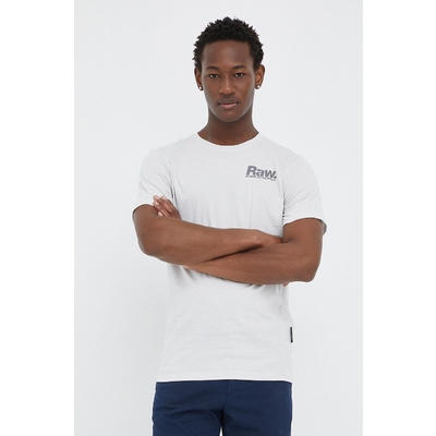 G-Star Raw tricou din bumbac culoarea alb, cu imprimeu