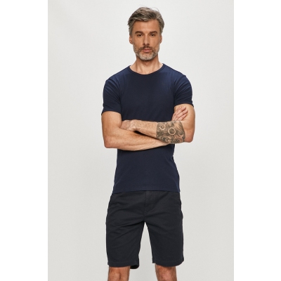 G-Star Raw tricou din bumbac culoarea albastru marin, neted