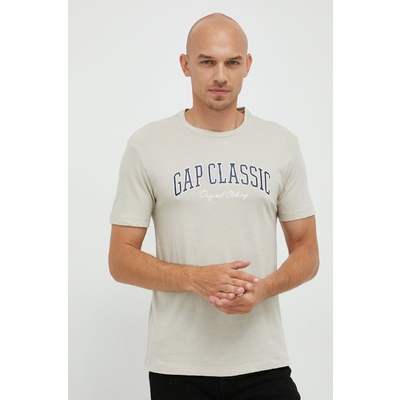GAP tricou din bumbac culoarea bej, neted