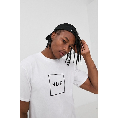 HUF Tricou din bumbac culoarea alb, cu imprimeu