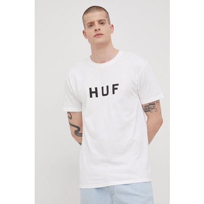 HUF tricou din bumbac culoarea alb, cu imprimeu