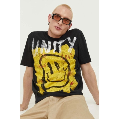 HUGO tricou din bumbac culoarea negru, cu imprimeu