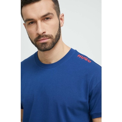 HUGO tricou lounge culoarea albastru marin, neted