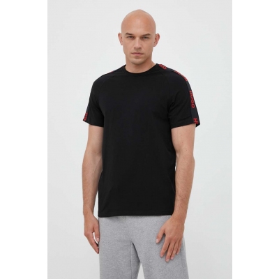 HUGO tricou lounge culoarea negru, cu imprimeu