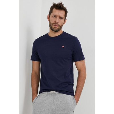 Hummel tricou din bumbac culoarea albastru marin, neted