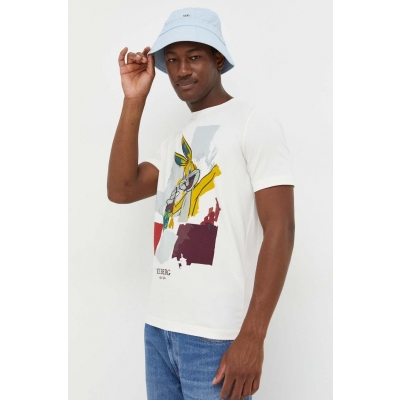 Iceberg tricou barbati, culoarea bej, cu imprimeu