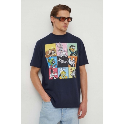 Iceberg tricou din bumbac x Looney Tunes barbati, culoarea albastru marin, cu imprimeu