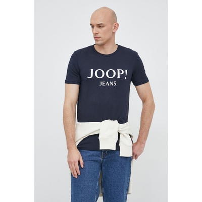 Joop! tricou din bumbac culoarea albastru marin, cu imprimeu