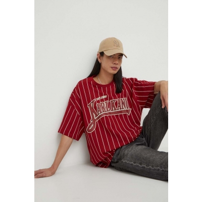 Karl Kani tricou din bumbac barbati, culoarea rosu, modelator
