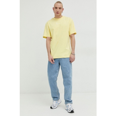 Karl Kani tricou din bumbac culoarea galben, cu imprimeu