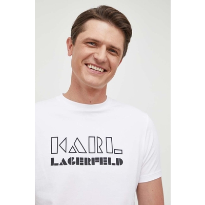 Karl Lagerfeld tricou barbati, culoarea alb, modelator