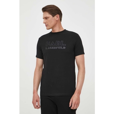 Karl Lagerfeld tricou barbati, culoarea negru, modelator