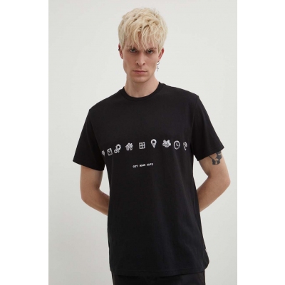 KSUBI tricou din bumbac culoarea negru, cu imprimeu