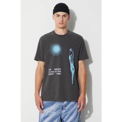 KSUBI tricou din bumbac culoarea negru, cu imprimeu