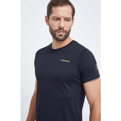 LA Sportiva tricou Back Logo barbati, culoarea negru, neted