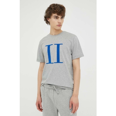 Les Deux tricou din bumbac culoarea gri, melanj