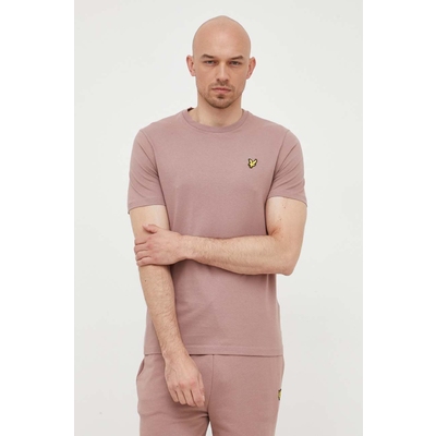 Lyle & Scott tricou din bumbac culoarea roz, neted