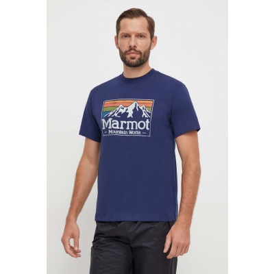 Marmot tricou sport MMW Gradient culoarea albastru marin, cu imprimeu