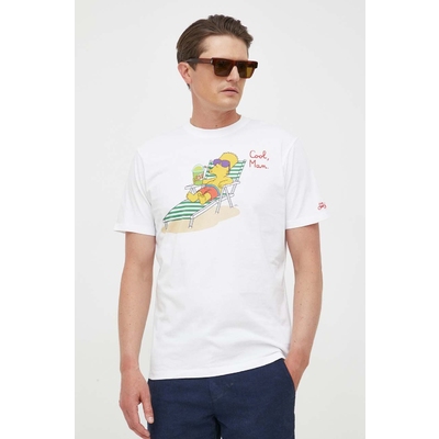 MC2 Saint Barth tricou din bumbac culoarea alb, cu imprimeu