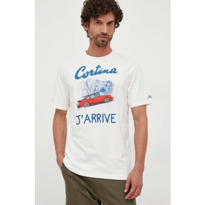 MC2 Saint Barth tricou din bumbac culoarea alb, cu imprimeu