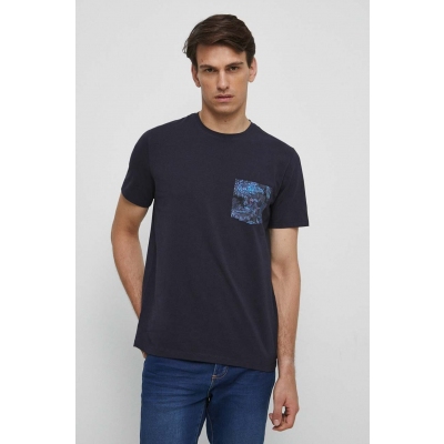 Medicine tricou barbati, culoarea albastru marin, neted