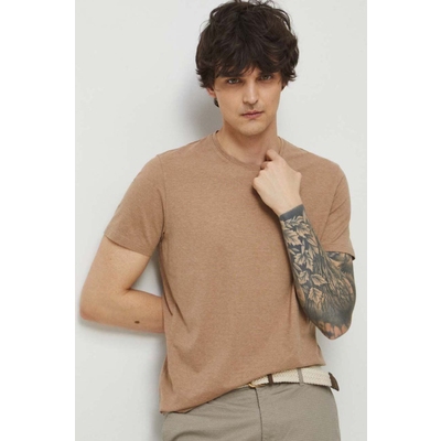 Medicine tricou barbati, culoarea bej, melanj