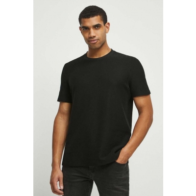 Medicine tricou barbati, culoarea negru, neted