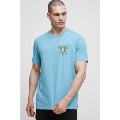 Medicine tricou barbati, culoarea turcoaz, cu imprimeu