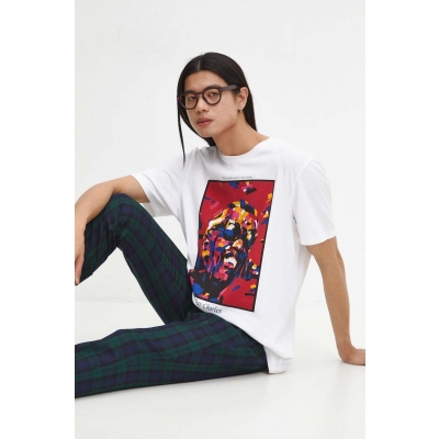 Medicine tricou din bumbac barbati, culoarea alb, cu imprimeu