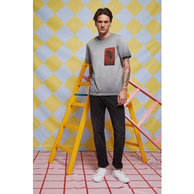 Medicine tricou din bumbac barbati, culoarea gri, cu imprimeu