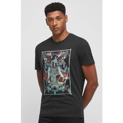 Medicine tricou din bumbac barbati, culoarea gri, cu imprimeu