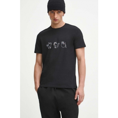 Medicine tricou din bumbac barbati, culoarea negru, cu imprimeu