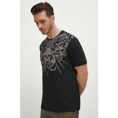 Medicine tricou din bumbac barbati, culoarea negru, cu imprimeu