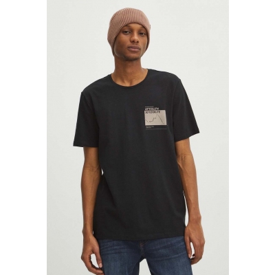 Medicine tricou din bumbac barbati, culoarea negru, cu imprimeu