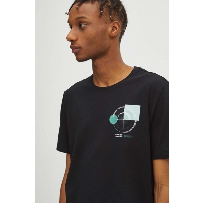 Medicine tricou din bumbac barbati, culoarea negru, cu imprimeu