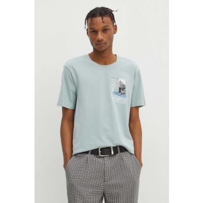 Medicine tricou din bumbac barbati, culoarea turcoaz, cu imprimeu