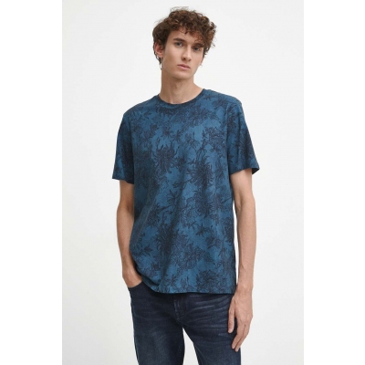 Medicine tricou din bumbac barbati, culoarea turcoaz, modelator