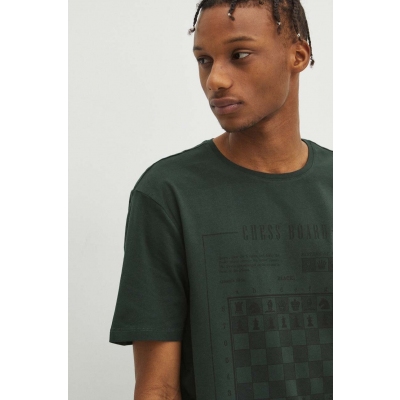 Medicine tricou din bumbac barbati, culoarea verde, cu imprimeu