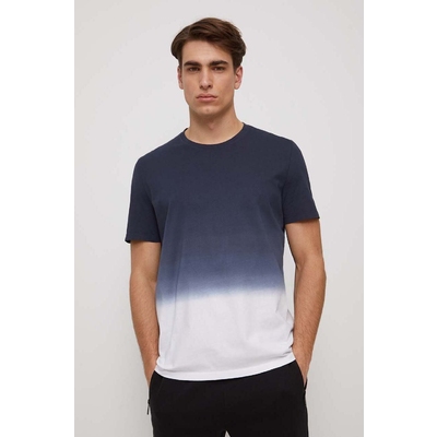 Medicine tricou din bumbac culoarea albastru marin, neted