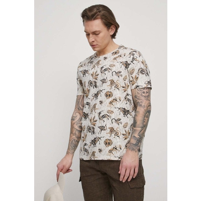 Medicine tricou din bumbac culoarea bej, modelator