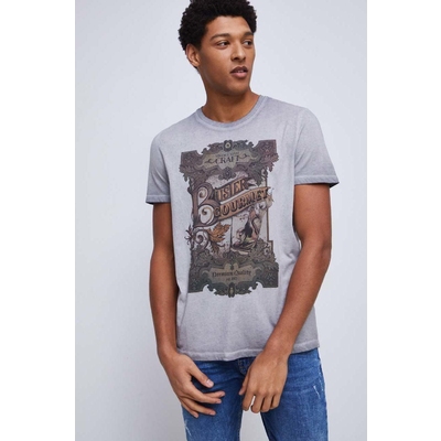 Medicine tricou din bumbac culoarea gri, cu imprimeu