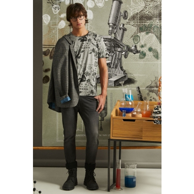 Medicine tricou din bumbac culoarea gri, modelator