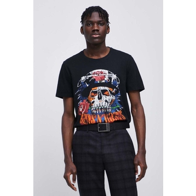 Medicine tricou din bumbac culoarea negru, cu imprimeu