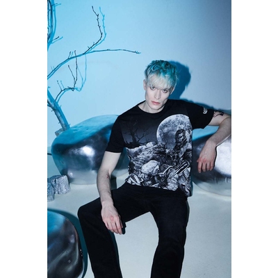 Medicine tricou din bumbac culoarea negru, cu imprimeu